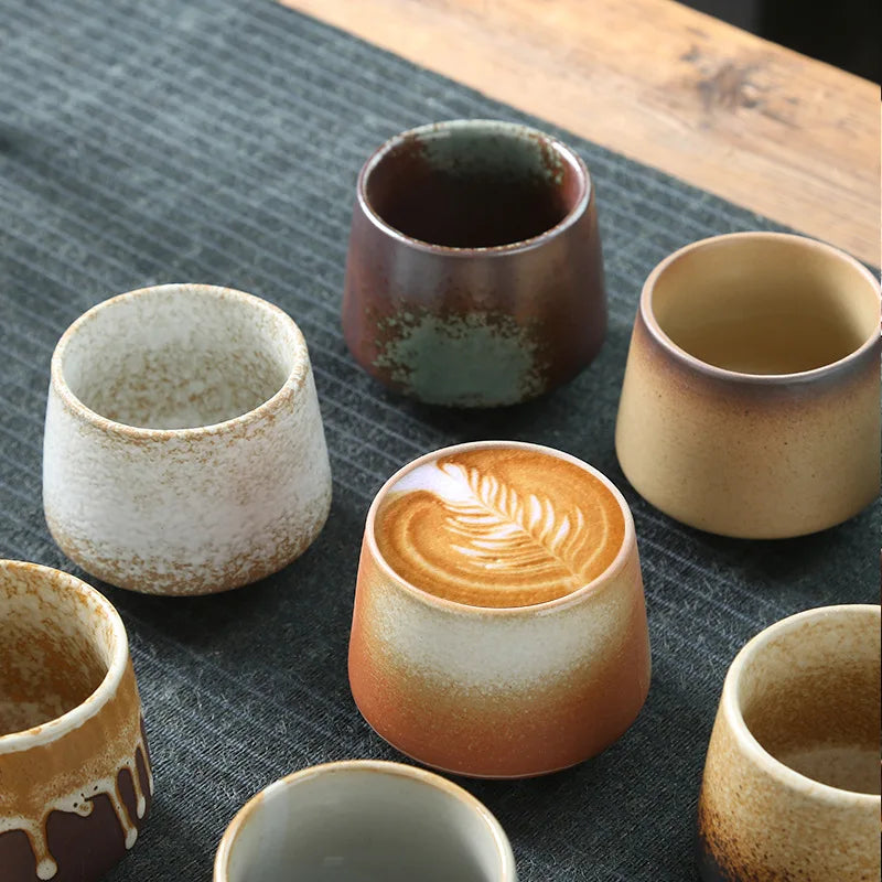 Ceramic Cup Vintage Coarse Pottery Coffee Cup Household drinking single cup cooking tea cups around the stove