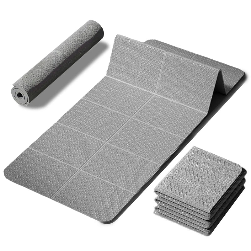 Foldable Yoga Mat TPE 61x183cm Non-Slip Portable Exercise Mat Lightweight Gym Camping Sleeping Pad Waterproof Easy Clean