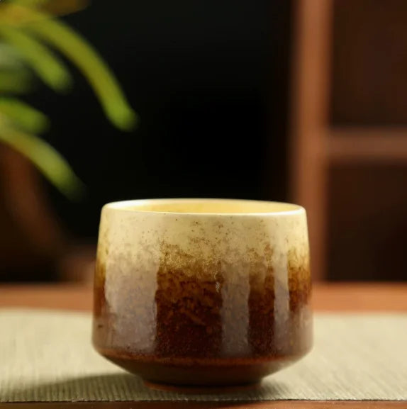 Ceramic Cup Vintage Coarse Pottery Coffee Cup Household drinking single cup cooking tea cups around the stove