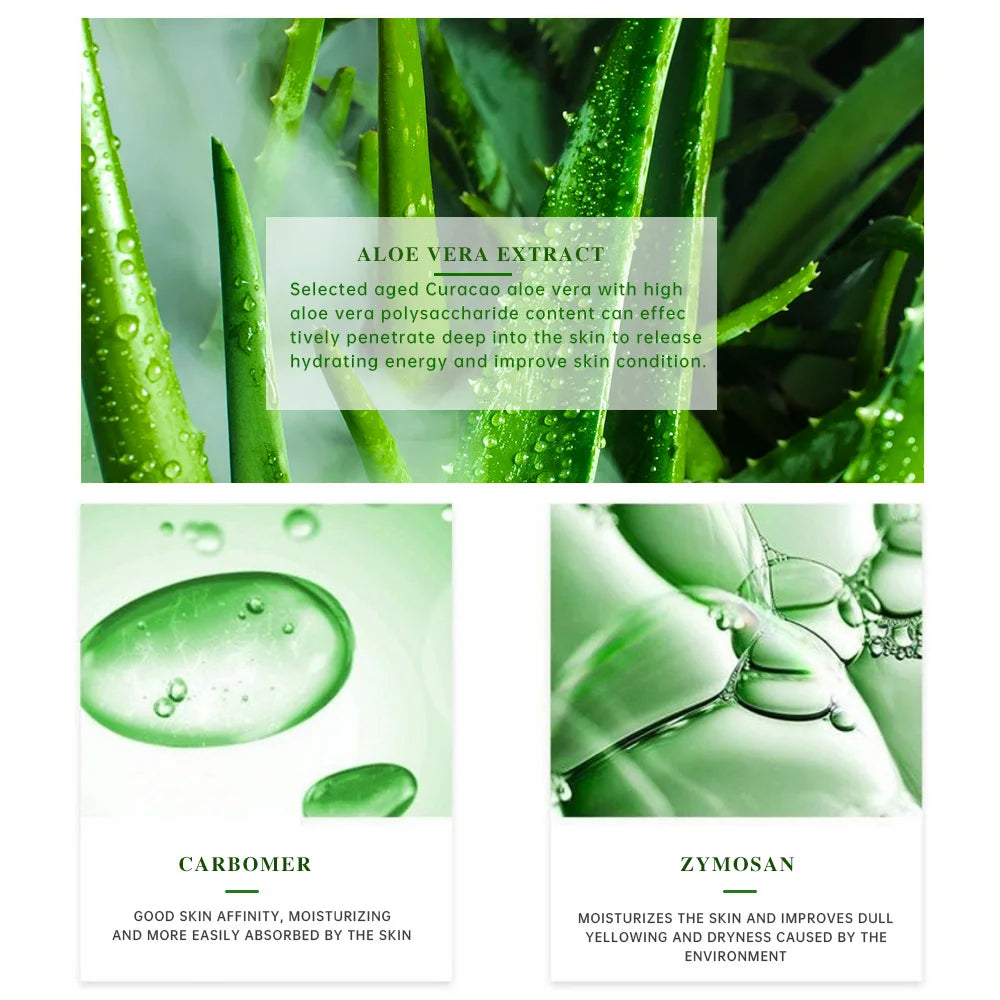 99% Aloe Vera Gel Deep Hydration and Moisturizing Facial Leave-In Gel Shrink Pores Sleep Mask Korean Skincare Products 300g